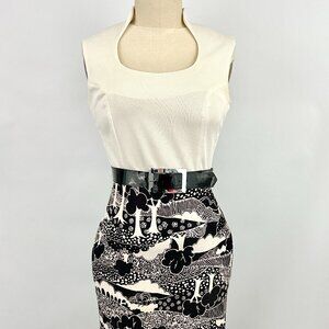 1960s Vintage Kaufmanns Maxi Dress | Orange flowers and black | Medium | Zipper